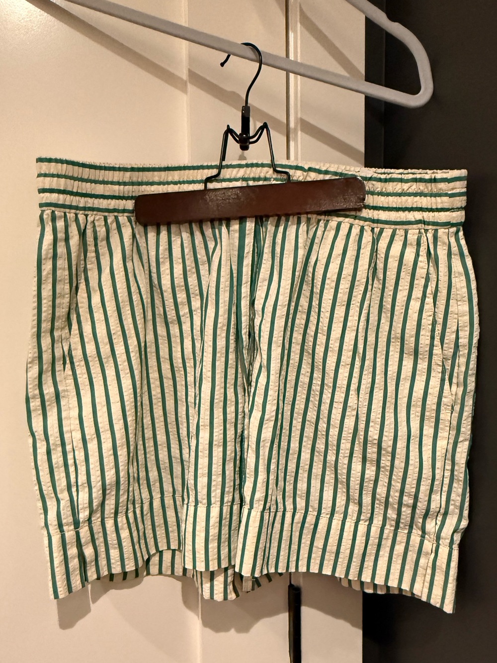 Banana Republic Striped Green and White Casual Shorts
